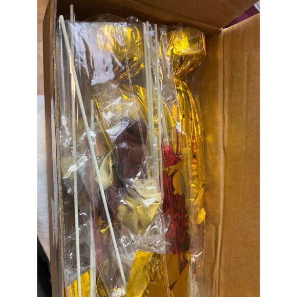 Thanksgiving Balloon Stands Table Centerpieces Red Gold Confetti Kit for 4 Table - Picture 8 of 8